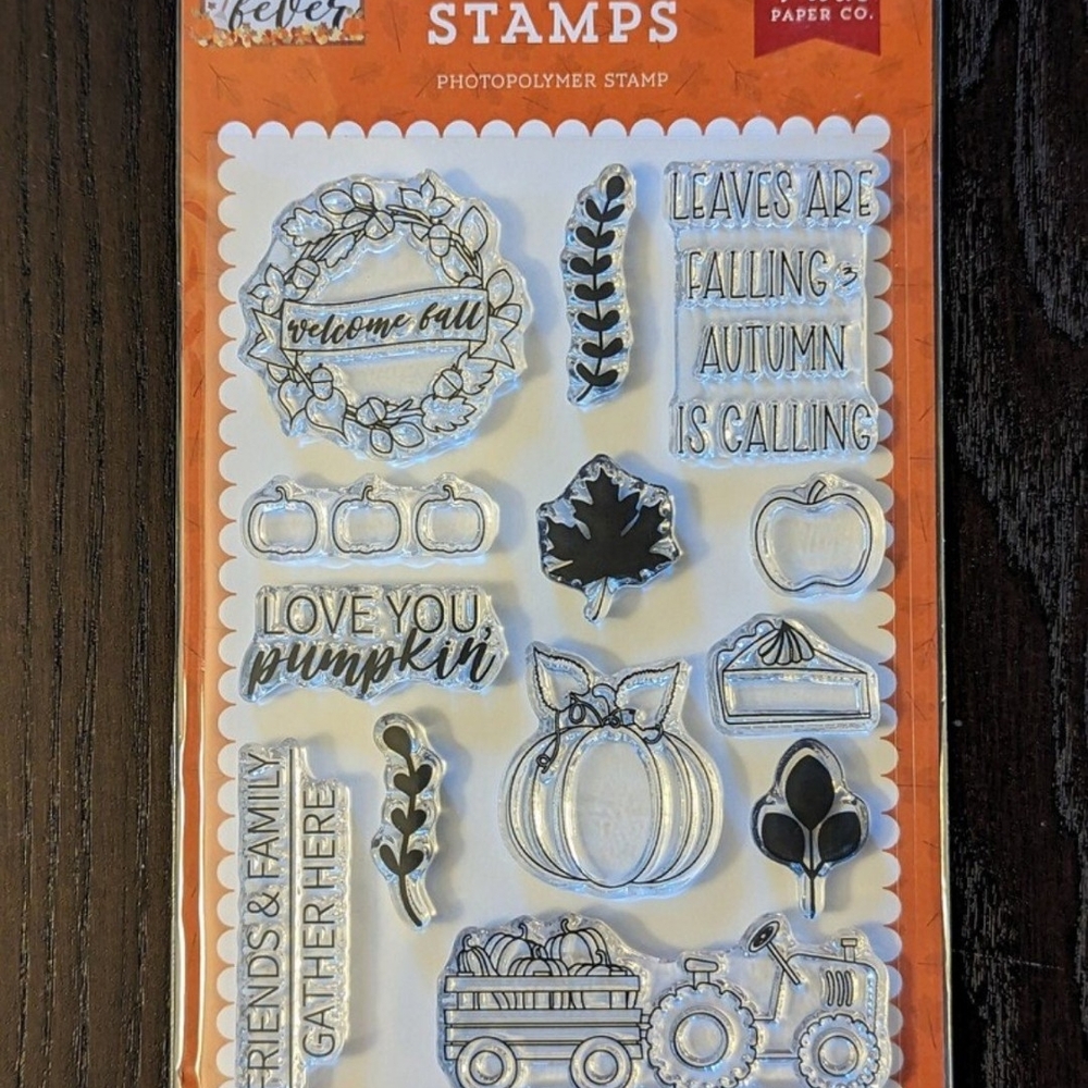 Echo Park "Love You Pumpkin" Fall Fever stamp set, autumn stamping and crafting
